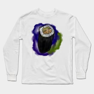 Sushi Roll - colourful ink splatter background Long Sleeve T-Shirt